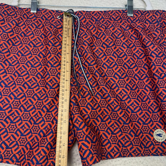 Ted Baker Swim Trunks Shorts Mens 2XL Orange Geometric Lobster Drawstring Lined - Picture 7 of 8